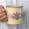 City to Cottage® Tazza Grande da 500ml con Manico | Tazzina da Caffè, Cappuccino, Cioccolata Calda e Tè | Realizzata e Dipinta a Mano in Ceramica | Fantasia Lavanda Viola e Crema | Idea Regalo