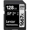 LEXAR 128GB Lexar Pro1667x SDHC/SDXC UHS-II-Possibilità di finanziamento.