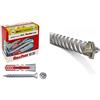 Fischer 10 Tasselli Duopower con Vite 10 x 50 mm + Punta Trapano Ø 10 mm D-SDX a Quattro Taglienti e Attacco Cilindrico