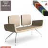 Elleci Office Monet Divano 2 posti base a 4 gambe coniche cromo rivestimento tessuto MINI class 1 IM