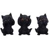 Nemesis Now Three Wise Kitties See No Hear No Speak No Evil Familiar Black Cats Figurina in Resina, 8,8 cm