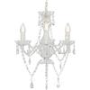 vidaXL Lampadario con Perle di Cristallo Rotondo 3 Lampadine E14 Lampada Soffitto Luce Pendente Base in Metallo Bianco Gocce Acrilico Trasparente