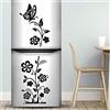 wall4stickers Adesivo da parete con farfalle e fiori per frigorifero, decorazioni floreali, decorazioni artistiche per cucina, camera da letto, decorazione ornamentale, poster, soggiorno, decalcomania decorativa