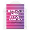 Tongue in Peach Divertente biglietto di auguri per fidanzata con scritta "Shave Your M*nge" per lei moglie dal fidanzato marito migliore amico maleducato novità CBH535