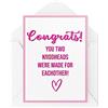 Tongue in Peach Divertente biglietto di fidanzamento con scritta in lingua inglese "You were made for each other for her for him Sweary Banter Engaged Big Day Bride Groom CBH540