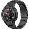 TenCloud Cinturini compatibili con Amazfit T-Rex Pro, cinturino di ricambio in acciaio inossidabile per Smart Watch T-Rex Pro/T-Rex (nero)