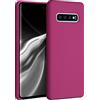 kwmobile Custodia Compatibile con Samsung Galaxy S10 Plus / S10+ Cover - Back Case per Smartphone in Silicone TPU - Protezione Gommata - rosa lampone