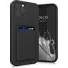 kwmobile Custodia Compatibile con Apple iPhone 12 Pro Max Cover - Back Case Cellulare con Slot Porta Carte - Morbida in Silicone TPU nero