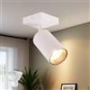 KYOTECH Faretto Da Soffitto LED 1 Luce Bianco, Orientabile 350°+90° Faretti LED Soffitto Alluminio GU10 5W 400LM, Moderna Faretti Soffitto Per Cucina Soggiorno Camera Da Letto (Lampadina Inclusa)