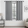 MRTREES 2 Pezzi Tende Oscuranti per Interni Isolanti Termiche con Occhielli Moderne Tende Coprenti Tinta Unita per Camera da Letto e Soggiorno Elegante Corto 140x145 CM Grigio Chiaro