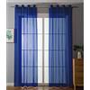 Gardinenbox 203322 - Set di 2 tende trasparenti con occhielli, chiusura a nastro, 145 x 140 cm (altezza x larghezza), colore: blu reale
