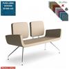 Elleci Office Monet Divano 2 posti base a 4 gambe coniche cromo rivestimento pura Lana vergine Class 1IM