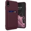kwmobile Custodia Compatibile con Apple iPhone XR Cover - Back Case Cellulare con Slot Porta Carte - Morbida in Silicone TPU rosso fulvo
