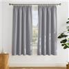 PONY DANCE Tende Oscuranti per Interni Finestre Tenda Termica Isolante Freddo con Fettuccia Curtains Soggiorno Corte 2 Pezzi 140x175 CM, Grigio Chiaro