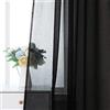 MIULEE 2 Pezzi Tende Voile Trasparenti in Poliestere Resistente con Passanti per Camera da Letto Soggiorno Salotto 140X215 CM Nero