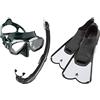 Cressi Perla Mare Premium, Scuba Maschera Snorkel Set, Prodotto in Italia Unisex-Adulto & Light Fins, Pinne Corte Leggere E Potenti per Nuoto/Snorkeling Adulti E Bambini Unisex, Bianco/Nero