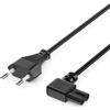 deleyCON 3,0m Cavo Alimentazione Corrente Linea Connettore Tipo C Spina Euro a Presa C7 90° Angolato Cavo Euro Dispositivi Compatti TV Blu-Ray Elettrodomestici Alimentatori - Nero