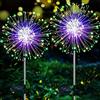 ZVO Luci Solari per Giardino, 2 Pezzi 120 LED Lucine da Esterno Energia Solare Fuochi d'artificio, Lampadine Decorazioni con Impermeabile per Vialetto Prato Matrimoni Recinzione(Multicolore)