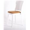 BELLELLI DESIGN Sedia policarbonato BIANCO imbottita Lucienne - con cuscino ECOPELLE NABUK