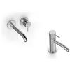 Zazzeri Z316 miscelatore lavabo ad incasso completo getto 190mm e miscelatore bidet acciaio inox AISI316