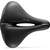 Sportourer by Selle Italia - Zeta Comfort Gel SuperFlow, Sella per Bicicletta da Città, Morbida in Gel, Con Tecnologia Riflettente per Scarsa Visibilità, Resistente all'Acqua - Nera