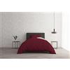 Italian Bed Linen Set Copripiumino 100% Cotone Natural Color, Made in Italy - Parure Copri Piumino - Sacco Piumone 200x200 cm con Doppia Patella e Federa Cuscino, Piazza e Mezza, Bordeaux/Panna