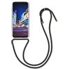 kwmobile Custodia Compatibile con Samsung Galaxy S8 Cover - Back Case in Silicone TPU - Protezione Smartphone con Cordino - nero/trasparente