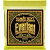 Ernie Ball, Everlast Medium Coated 80/20 Bronze, Corde per chitarra acustica, diametro 13-56