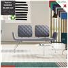 Elleci Office Monet Divano 2 posti base a 4 gambe coniche cromo rivestimento cucciture a vista tessuto MADRID class 1IM