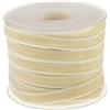 POFET Rotolo con Nastro in Velluto, Lungo 18,3 m e Largo 10 mm, per Il Fai da Te, Decorazioni, Colore: Beige