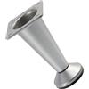 AERZETIX - C42516 - Set di 4 piedini piedi per mobili conici regolabili - altezza 80mm - fissaggio con piastra - in metallo e plastica - finitura argento opaco
