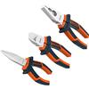 Presch Set di 3 pinze - Set professionale con pinza a becchi mezzotondi, tronchese 160 mm e pinza universale 180 mm
