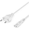 deleyCON 2m Cavo di Alimentazione Elettrico Spina Tipo C Europlug a Presa C7 Cavo Euro per Piccoli Elettrodomestici Euro 8 TV Blu-Ray Alimentatori - Bianco