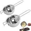 mellystore 2pcs Pentolino per Bagnomaria in Acciaio Inox Pentolino Bagnomaria Cioccolato Ciotola di Fusione a Bagnomaria per Far Fondere Cioccolato, Burro, Caramelle, Formaggio, Candela, Sapone(400ml+600ml)