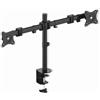 PureMounts OFFICE-02 Supporto da tavolo per 2 monitor da 33-69 cm (13-27), inclinabile: da -45° a 45°, orientabile: 180°, ruotabile: 360°, VESA 100x100 nero