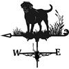 Alnicov Segnavento in metallo a forma di animale, vintage, nera, indicatore di direzione del vento, per esterni, giardino, tetto, paddock, decorazione, banderuola (cane)