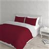 Italian Bed Linen Set Copripiumino 100% Cotone Natural Color, Made in Italy - Parure Copri Piumino - Sacco Piumone 250x200 cm con Doppia Patella e Federe Cuscino, Matrimoniale, Bordeaux/Grigio Chiaro