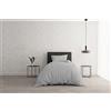 Italian Bed Linen Beauty Plus Fine 50 den Opaco in Tinta Unita 1 Paio Parure Copripiumino Natural Color, Cotone, Grigio Chiaro/Panna, Singolo