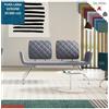 Elleci Office Monet Divano 2 posti base a 4 gambe coniche cromo rivestimento cucciture a vista pura Lana vergine Class 1IM