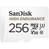 SanDisk HIGH Endurance Scheda microSDXC 256 GB per Videosorveglianza Domestica e Dashcam, con Adattatore SD, fino a 100MB/s in Lettura e 40MB/s in Scrittura, Class 10, U3, V30