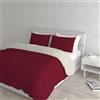 Italian Bed Linen Set Copripiumino 100% Cotone Natural Color, Made in Italy - Parure Copri Piumino - Sacco Piumone 250x200 cm con Doppia Patella e Federe Cuscino, Matrimoniale, Bordeaux/Panna