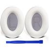 SoloWIT Cuscinetti Auricolari di Ricambio per Bose QuietComfort 35 (QC35) e Quiet Comfort 35 II (QC35 II), Padiglioni con Pelle più Morbida, Schiuma Isolante dal Rumore e Maggiore Spessore - Bianco