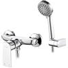 Ibergrif M12002 Supreme, Rubinetto Miscelatore Monocomando per Doccia con Doccetta, Supporto e Flessibile, Cromo, Argento