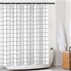 DUFU Tenda da Doccia Asciugatura Rapida Lavabile Impermeabile in Poliestere per Vasca da Bagno con 12 Ganci 180 x 200 cm