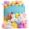 KUUQA 25 pezzi simpatici giocattoli animali da spremere squishies panda zampa di gatto mini giocattoli antistress da spremere morbidi per la festa di compleanno riempitivi per uova di pasqua
