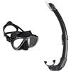 Cressi Big Eyes Evolution Silicone, Maschera Subacquea di Alta Qualita & Mexico, Tubo Snorkel per Immersioni, Apnea, Snorkeling Unisex Adulto, Nero, Unica