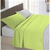 Italian Bed Linen Completo letto Natural Colour, Verde acido/Grigio chiaro, Matrimoniale