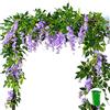 ZEACCT 2 pezzi di vite di fiori artificiali 2M/6,5 piedi di glicine finti appesi ghirlanda di fiori di vite per la decorazione della parete decorazione della festa in giardino di nozze della casa