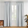 PONY DANCE Tende Bianche Soggiorno Tende Oscuranti Termiche Isolanti per Interni 2 Pezzi 140x260 CM Curtains con Fettuccia per Camera da Letto, Bianco Grigiastro