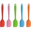 Voarge Set di 5 spatole in silicone con nucleo in metallo, ideali per cucinare e cuocere, utensili da cucina in silicone, resistenti al calore, antiaderenti
